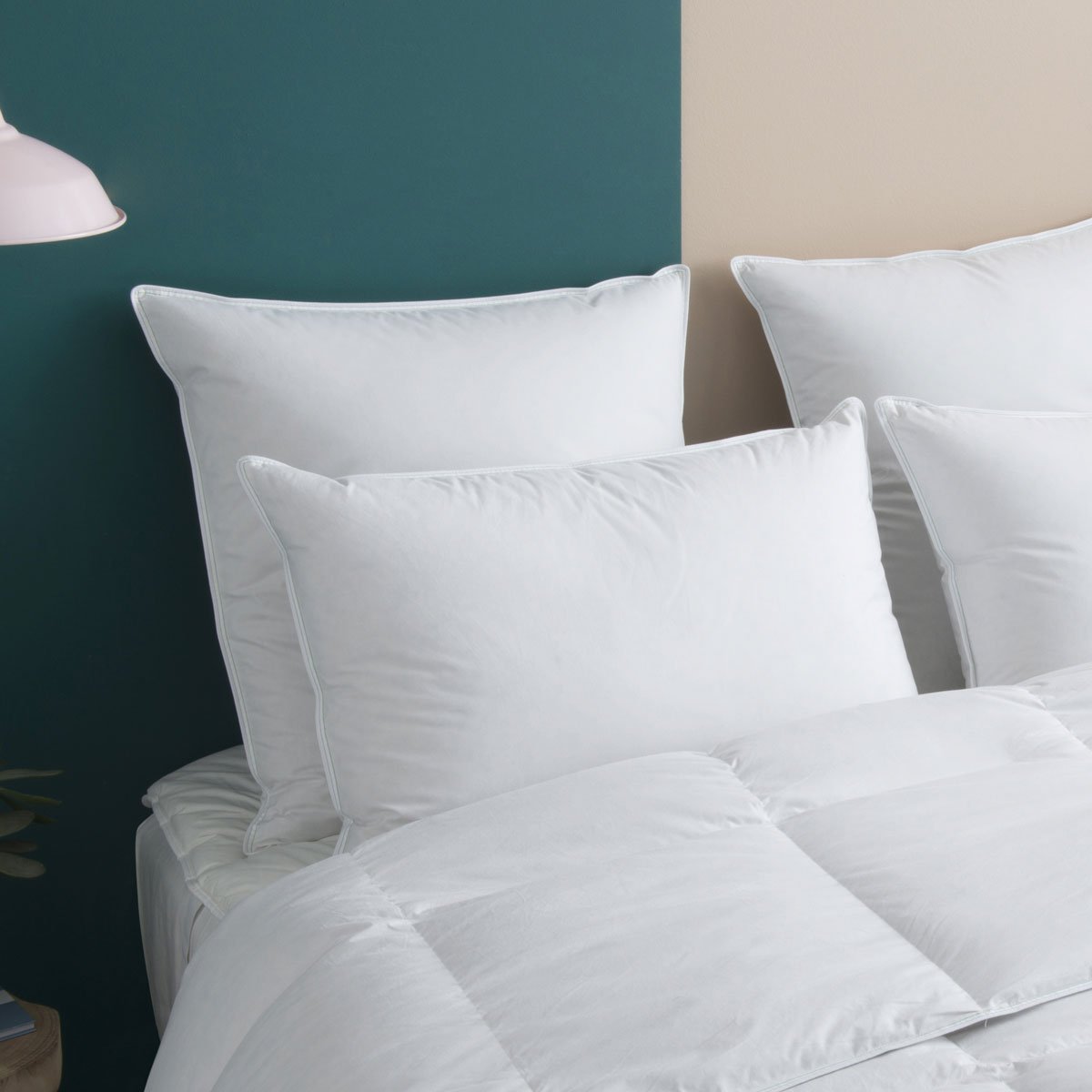 Oreiller 70% duvet canard/oie - coton naturel Ernest