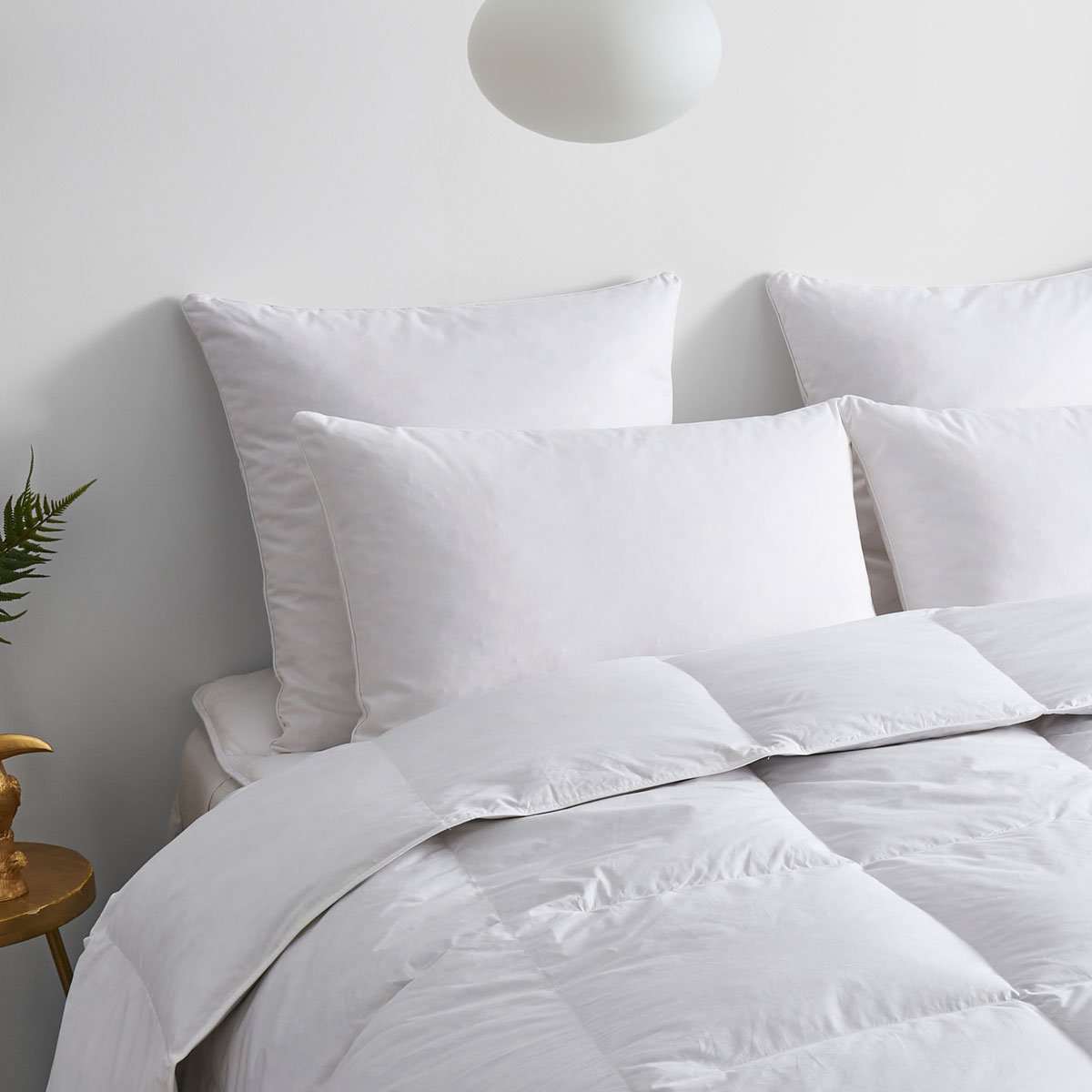 Oreiller 10% duvet canard/oie trait&eacute; anti-acariens - coton Bio Oscar