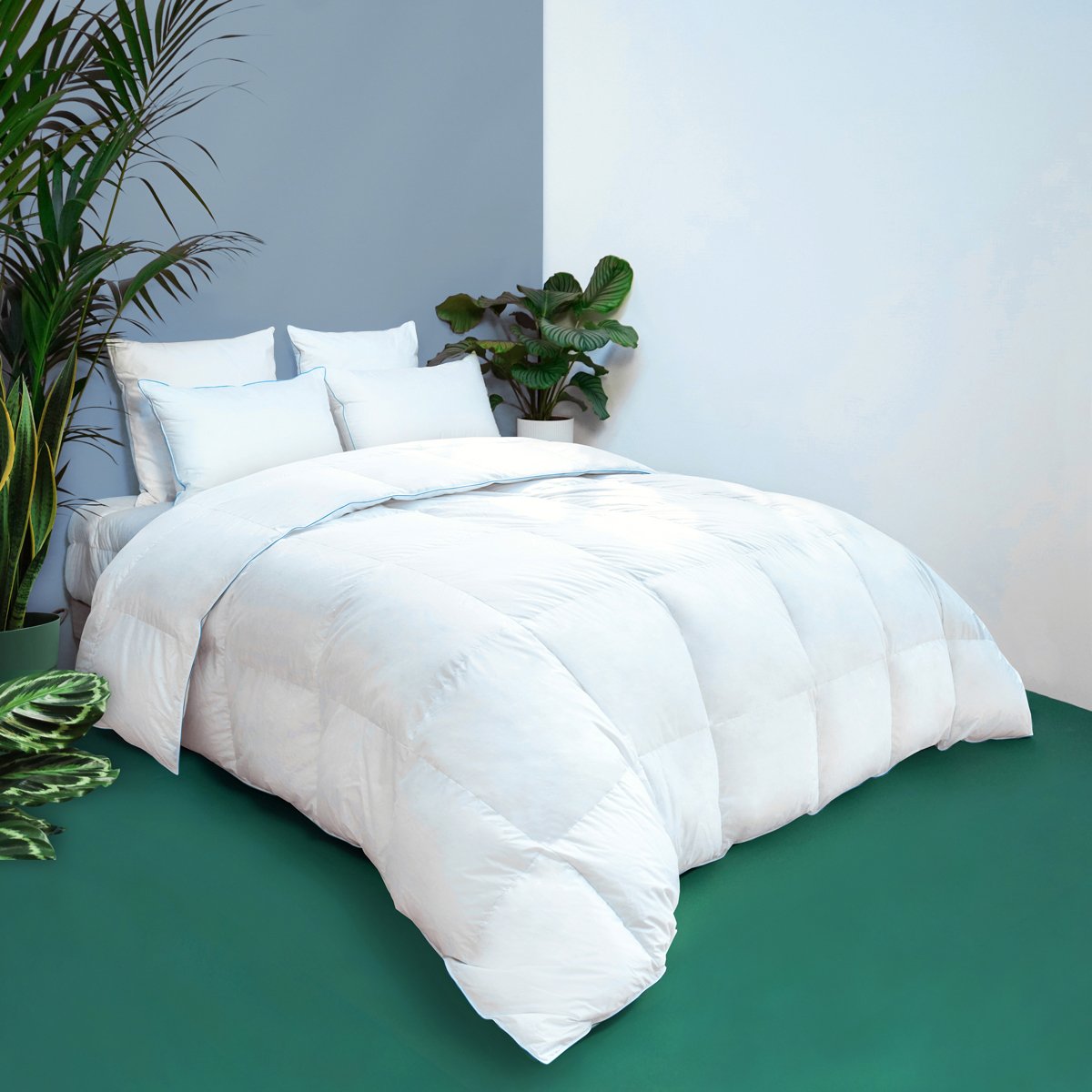 Couette Fibre recycl&eacute;e toucher duvet - coton naturel Violette